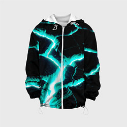 Куртка с капюшоном детская Color light blue black, цвет: 3D-белый