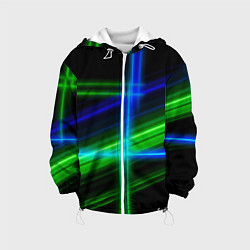 Куртка с капюшоном детская Color blue black green, цвет: 3D-белый