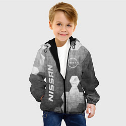 Куртка с капюшоном детская Nissan - grey gradient вертикально, цвет: 3D-черный — фото 2