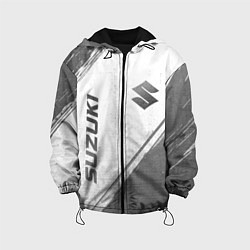 Куртка с капюшоном детская Suzuki - white gradient вертикально, цвет: 3D-черный