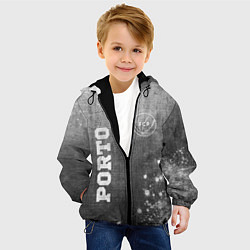 Куртка с капюшоном детская Porto - grey gradient вертикально, цвет: 3D-черный — фото 2