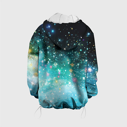 Детская куртка Бирюзовые блестки фон / 3D-Белый – фото 2