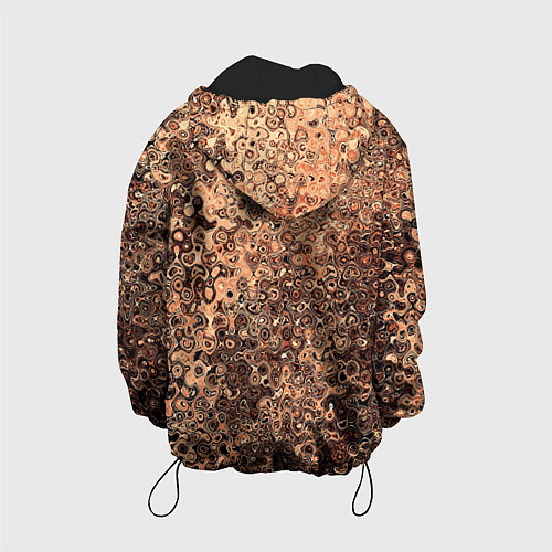 Детская куртка Светлый коричневый абстрактная текстура / 3D-Черный – фото 2