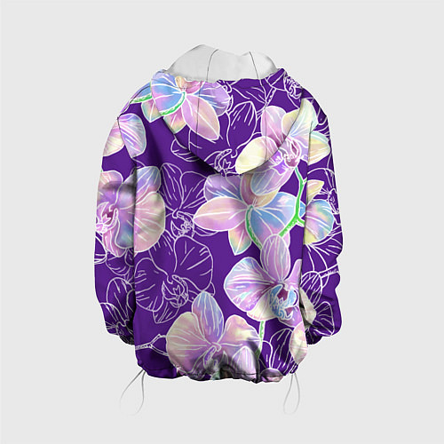 Детская куртка Японские акварельные орхидеи / 3D-Белый – фото 2
