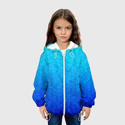 Куртка с капюшоном детская Голубой в синеву с узором, цвет: 3D-белый — фото 2