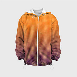 Детская куртка Градиент оранжевый в фиолетовый мелкий ромбик