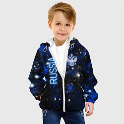 Куртка с капюшоном детская Звёздное небо России и герб, цвет: 3D-белый — фото 2