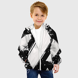 Куртка с капюшоном детская Color black white, цвет: 3D-белый — фото 2