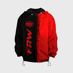 Куртка с капюшоном детская FAW - red gradient по-вертикали, цвет: 3D-черный