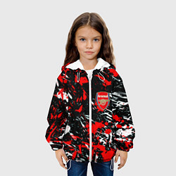 Куртка с капюшоном детская Arsenal краски текстура, цвет: 3D-белый — фото 2