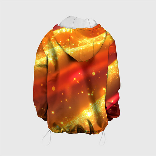 Детская куртка Желто-красная текстура с блестяшками / 3D-Белый – фото 2