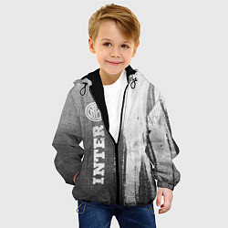 Куртка с капюшоном детская Inter - grey gradient по-вертикали, цвет: 3D-черный — фото 2