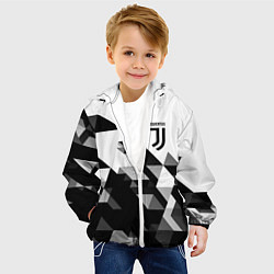 Куртка с капюшоном детская Juventus geometry black, цвет: 3D-белый — фото 2