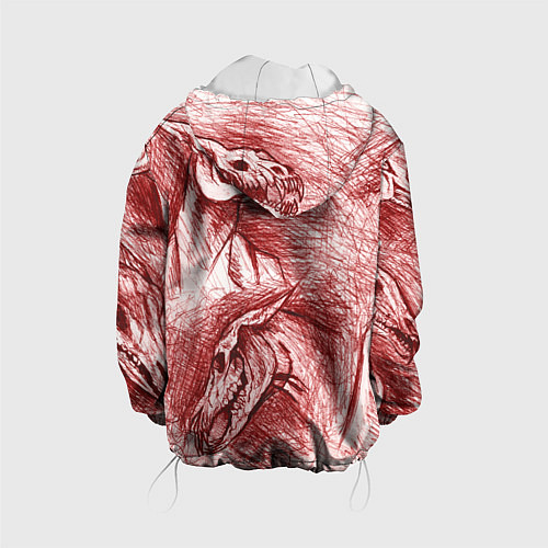 Детская куртка Черепа лошадей - эскиз / 3D-Белый – фото 2