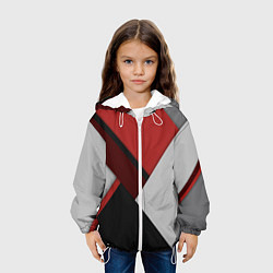 Куртка с капюшоном детская Color black red grey, цвет: 3D-белый — фото 2
