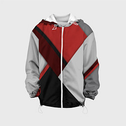 Куртка с капюшоном детская Color black red grey, цвет: 3D-белый