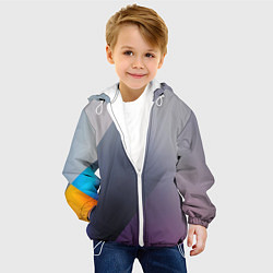 Куртка с капюшоном детская Color grey with stripes, цвет: 3D-белый — фото 2