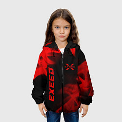 Куртка с капюшоном детская Exeed - red gradient вертикально, цвет: 3D-черный — фото 2