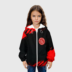 Куртка с капюшоном детская Ajax красные краски, цвет: 3D-белый — фото 2