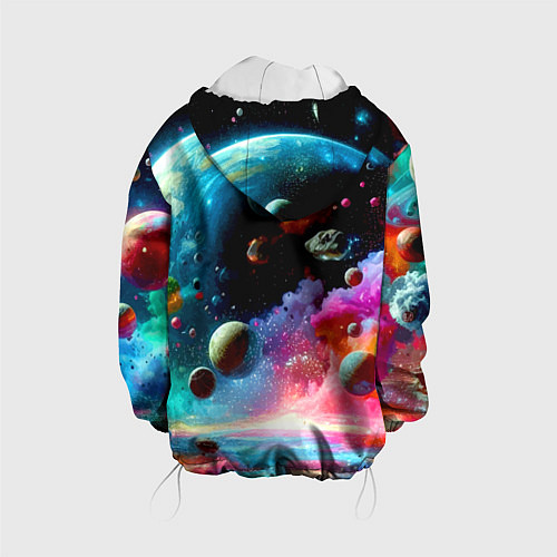 Детская куртка Том и Джерри летят в ракете - нейроарт / 3D-Белый – фото 2