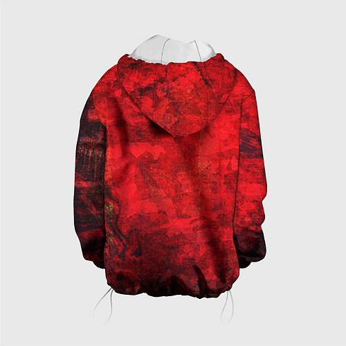 Детская куртка Абстракция - red shabby wall / 3D-Белый – фото 2