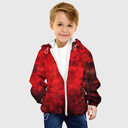 Куртка с капюшоном детская Абстракция - red shabby wall, цвет: 3D-белый — фото 2
