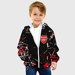 Куртка с капюшоном детская Арсенал штрихи красок, цвет: 3D-белый — фото 2