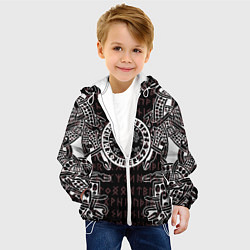 Куртка с капюшоном детская Дерево жизни и древние руны, цвет: 3D-белый — фото 2
