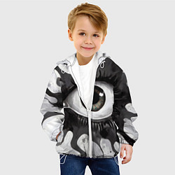 Куртка с капюшоном детская Глаз и щупальца - психоделика, цвет: 3D-белый — фото 2