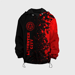 Куртка с капюшоном детская Leicester City - red gradient по-вертикали, цвет: 3D-черный