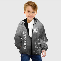 Куртка с капюшоном детская Skoda - grey gradient вертикально, цвет: 3D-черный — фото 2