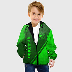 Куртка с капюшоном детская Borussia - green gradient вертикально, цвет: 3D-черный — фото 2