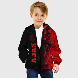 Куртка с капюшоном детская Ajax - red gradient по-вертикали, цвет: 3D-черный — фото 2