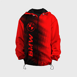 Куртка с капюшоном детская BMW - red gradient по-вертикали, цвет: 3D-черный
