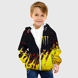 Куртка с капюшоном детская Monster energy абстрактные краски, цвет: 3D-белый — фото 2