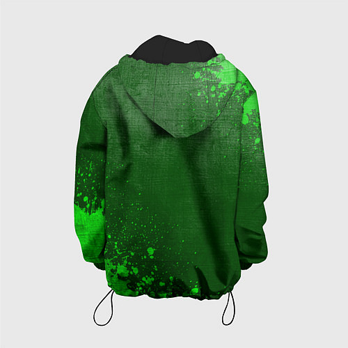 Детская куртка Porsche - green gradient вертикально / 3D-Черный – фото 2