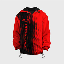 Куртка с капюшоном детская Chevrolet - red gradient по-вертикали, цвет: 3D-черный