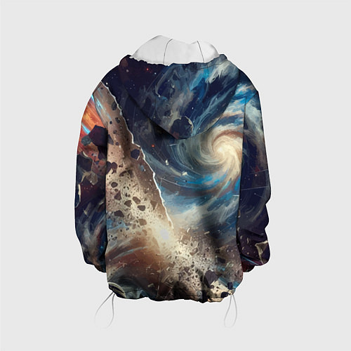 Детская куртка Космическая пантера - нейроарт / 3D-Белый – фото 2