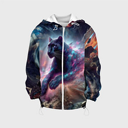 Куртка с капюшоном детская Космическая пантера - нейроарт, цвет: 3D-белый