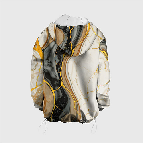 Детская куртка Золотистые прожилки в мраморе / 3D-Белый – фото 2