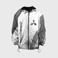 Куртка с капюшоном детская Mitsubishi - white gradient вертикально, цвет: 3D-черный