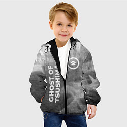 Куртка с капюшоном детская Ghost of Tsushima - grey gradient вертикально, цвет: 3D-черный — фото 2