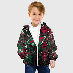 Куртка с капюшоном детская Minnesota Wild NHL black, цвет: 3D-белый — фото 2