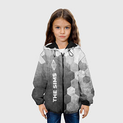 Куртка с капюшоном детская The Sims - grey gradient по-вертикали, цвет: 3D-черный — фото 2