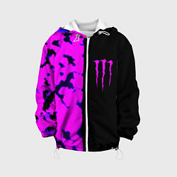 Куртка с капюшоном детская Monster energy neon camo, цвет: 3D-белый
