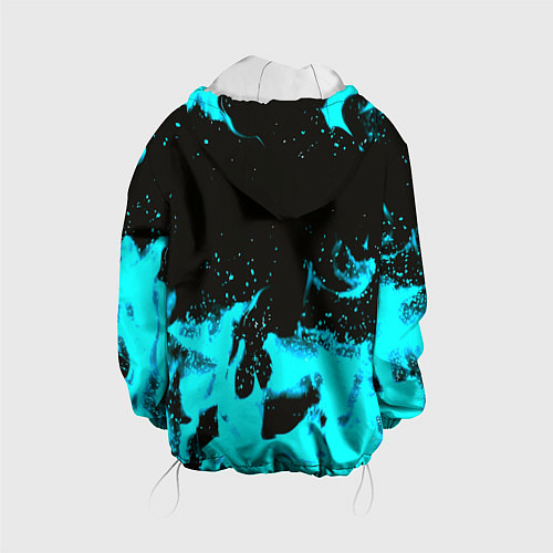 Детская куртка Monster energy голубой огонь / 3D-Белый – фото 2