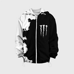 Куртка с капюшоном детская Monster energy краски белые, цвет: 3D-белый
