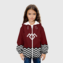 Куртка с капюшоном детская Твин Пикс - лого, цвет: 3D-белый — фото 2