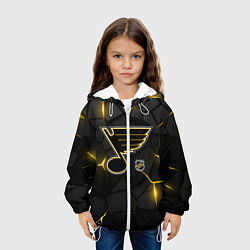 Куртка с капюшоном детская Сент Луис Блюз - плиты с подсветкой, цвет: 3D-белый — фото 2