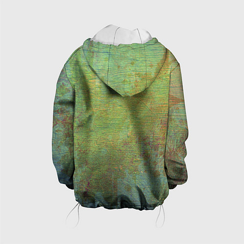 Детская куртка Абстракция - green oil stain / 3D-Белый – фото 2